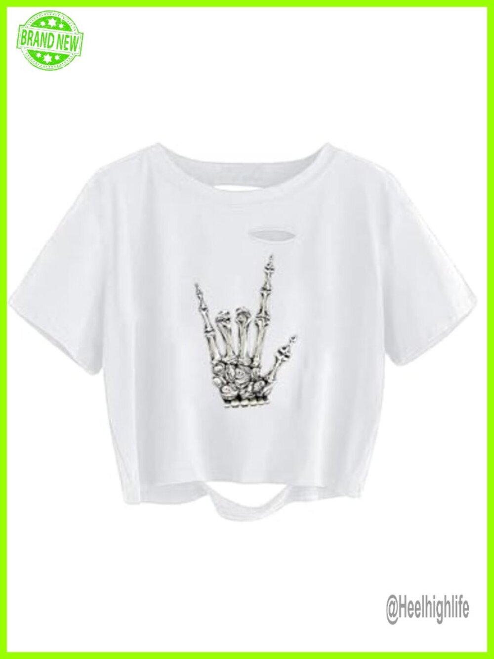 Oversized Cropped Graphic Tee Short Sleeve Boxy Fit Crewneck Distressed T-Shirt